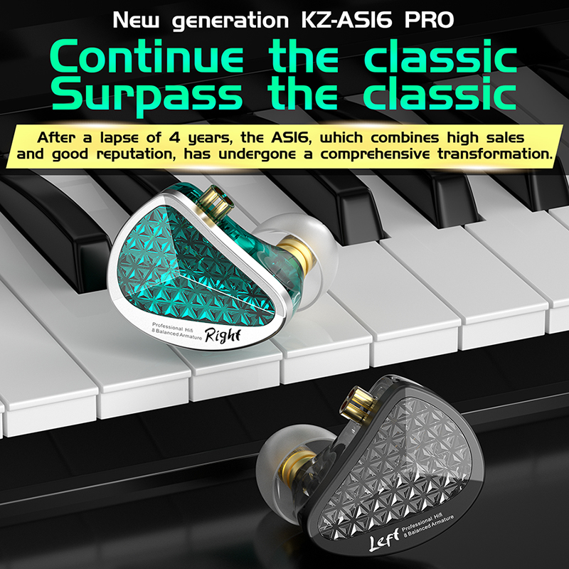 KZ AS16 Pro In Ear Bedrade Kop - Planar Magnetic Iem Earphones recensie en prijs